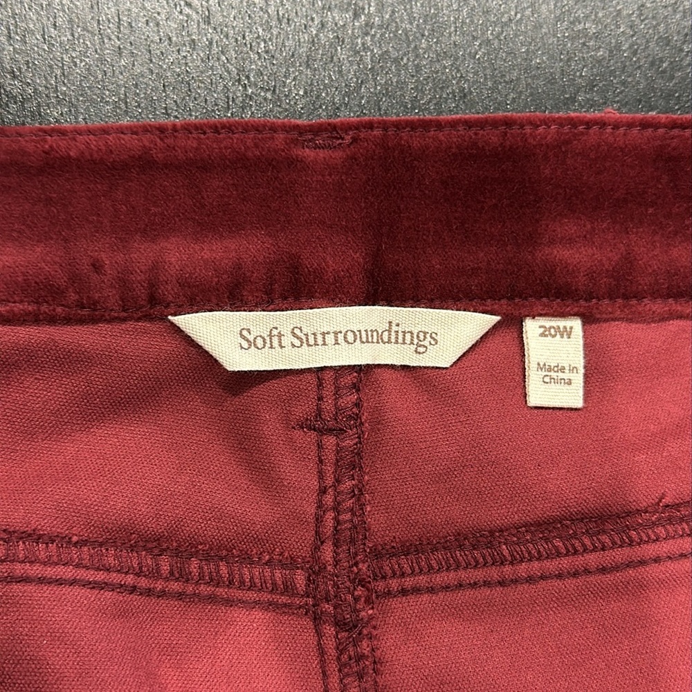 Soft Surroundings Blakely Velveteen Pants in Cabernet Red Color - 20W - Picture 9 of 11